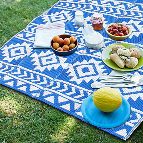 Reversible Black and White Checkered Mat Outdoor Patio Back Yard Camping Picnic
